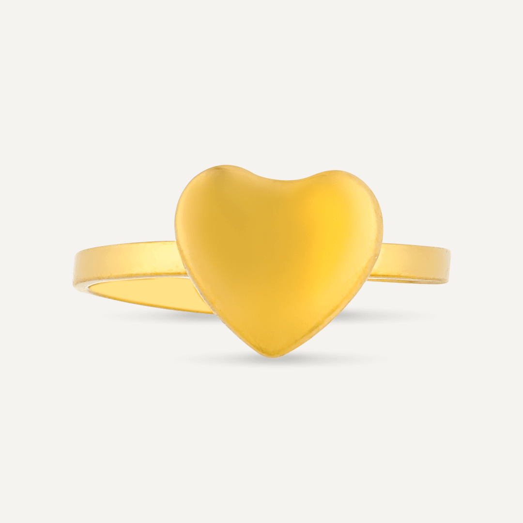 Keira Contemporary Adjustable Heart Ring In Gold-Tone