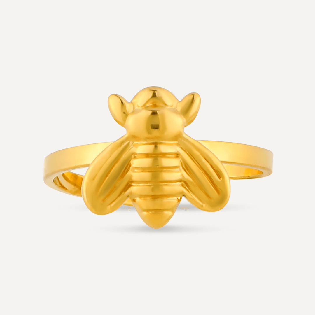 Keira Adjustable Bee Ring In Gold-Tone