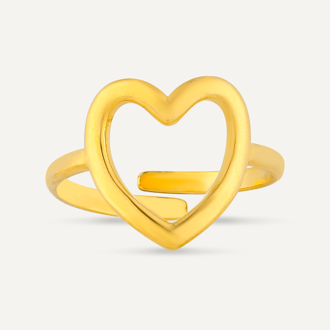 Keira Adjustable Heart Ring In Gold-Tone