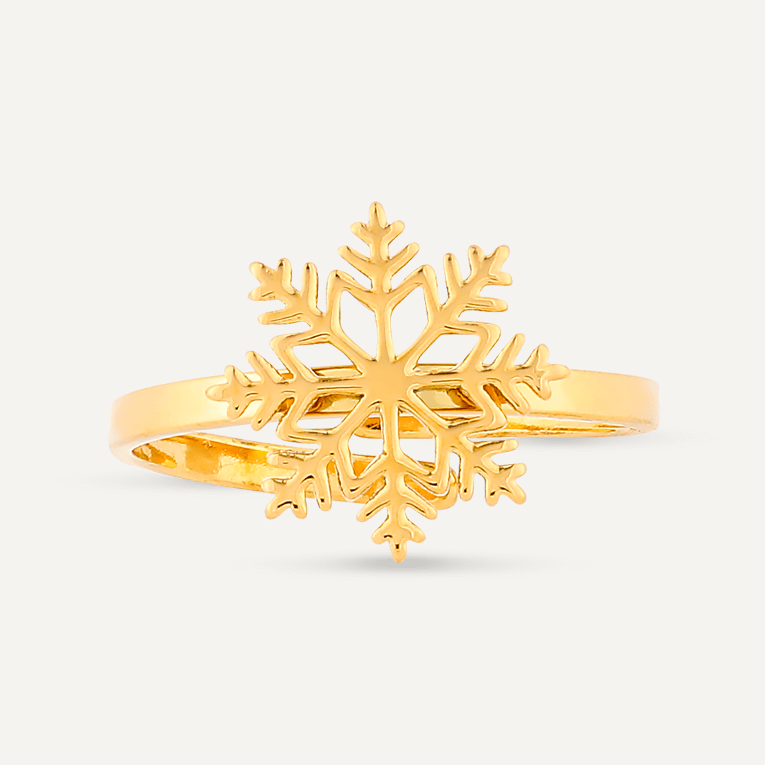 Keira Adjustable Snowflake Ring In Gold-Tone