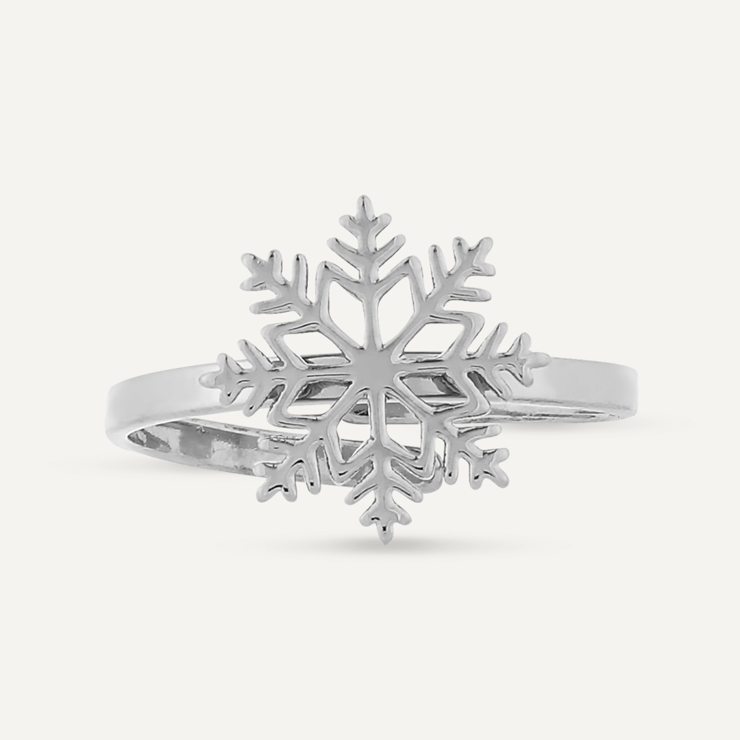 Keira Adjustable Snowflake Ring In Silver-Tone