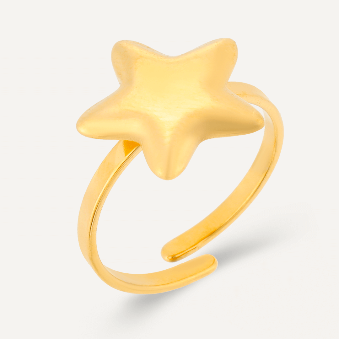 Keira Adjustable Star Ring In Gold-Tone