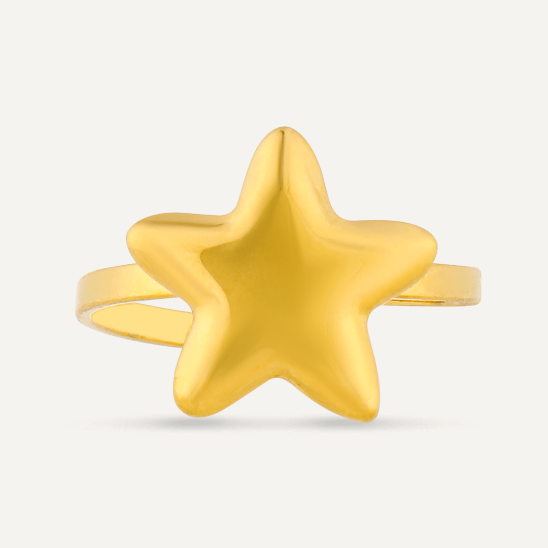 Keira Adjustable Star Ring In Gold-Tone