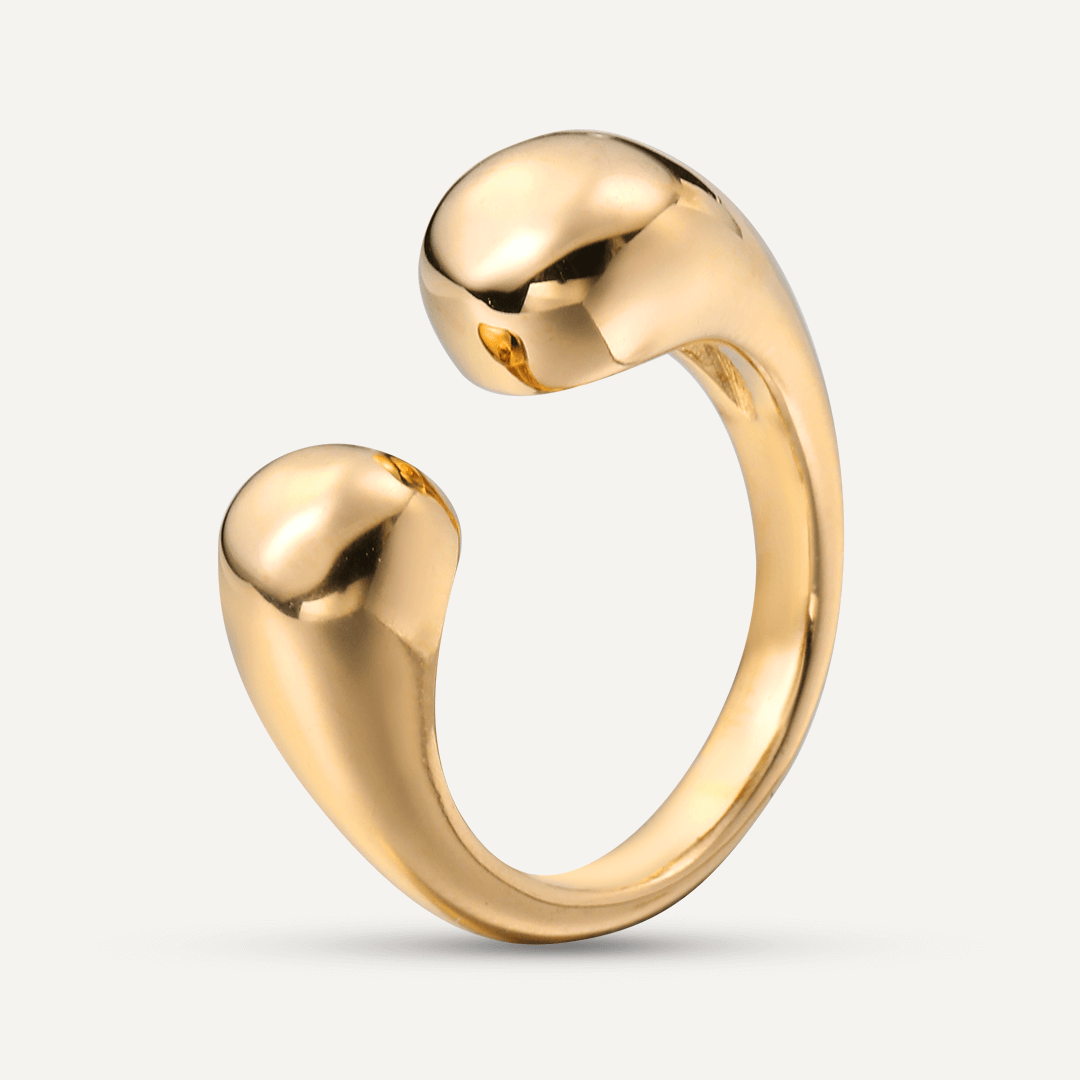 Vibes | Bold Fluid Open Ring | 18K Gold-Plated