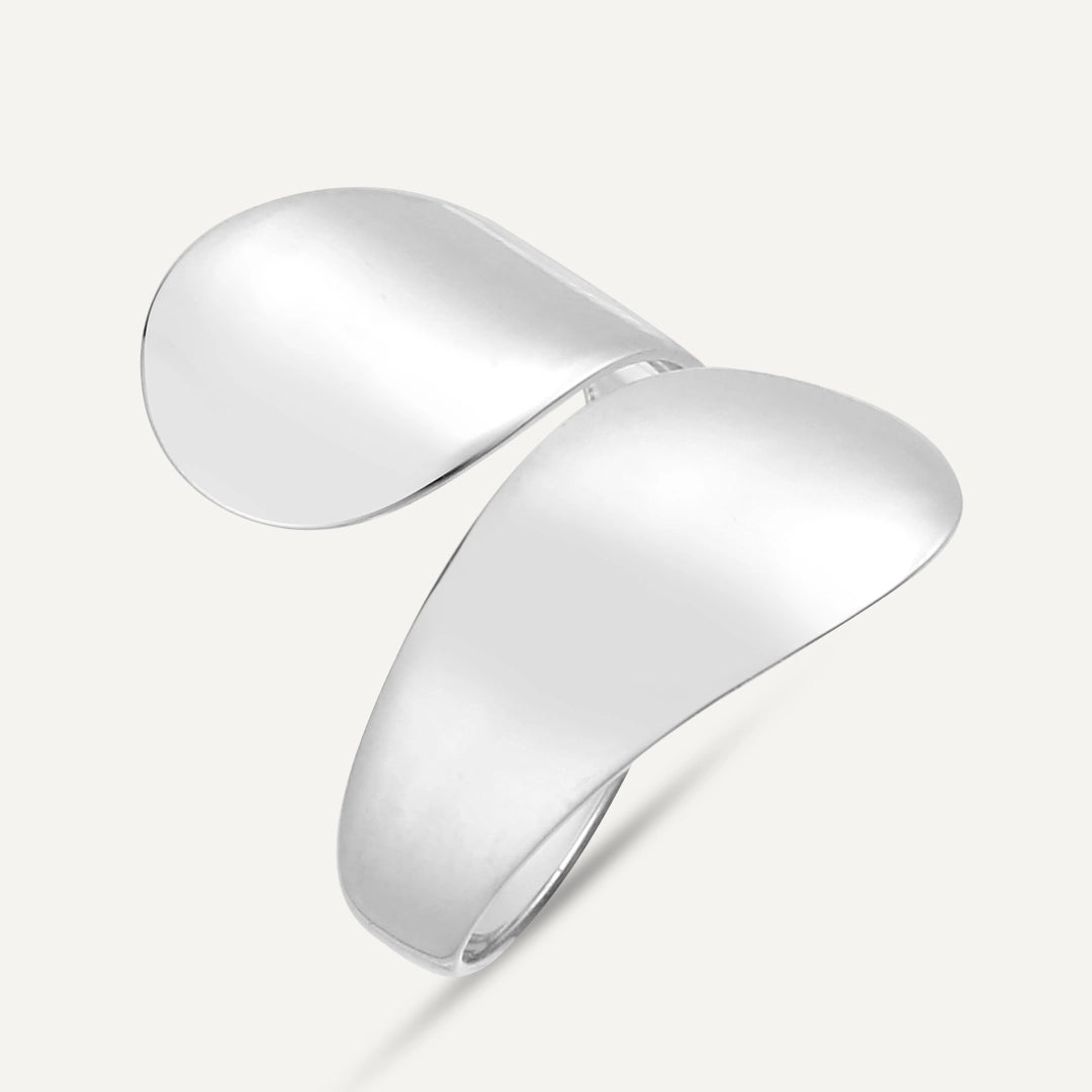 Vibes | Double Wrap Open Ring | White Gold-Plated