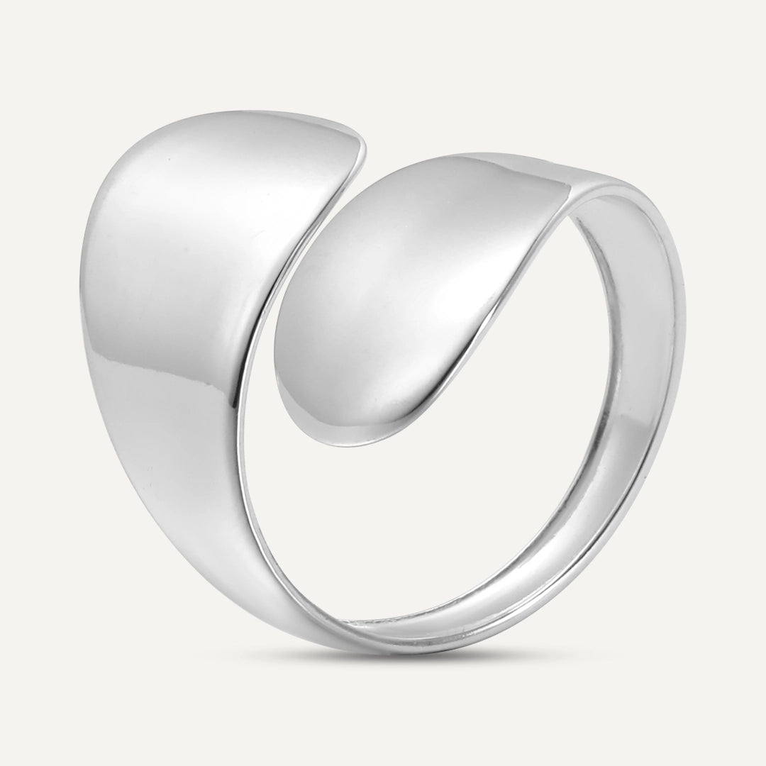 Vibes | Double Wrap Open Ring | White Gold-Plated