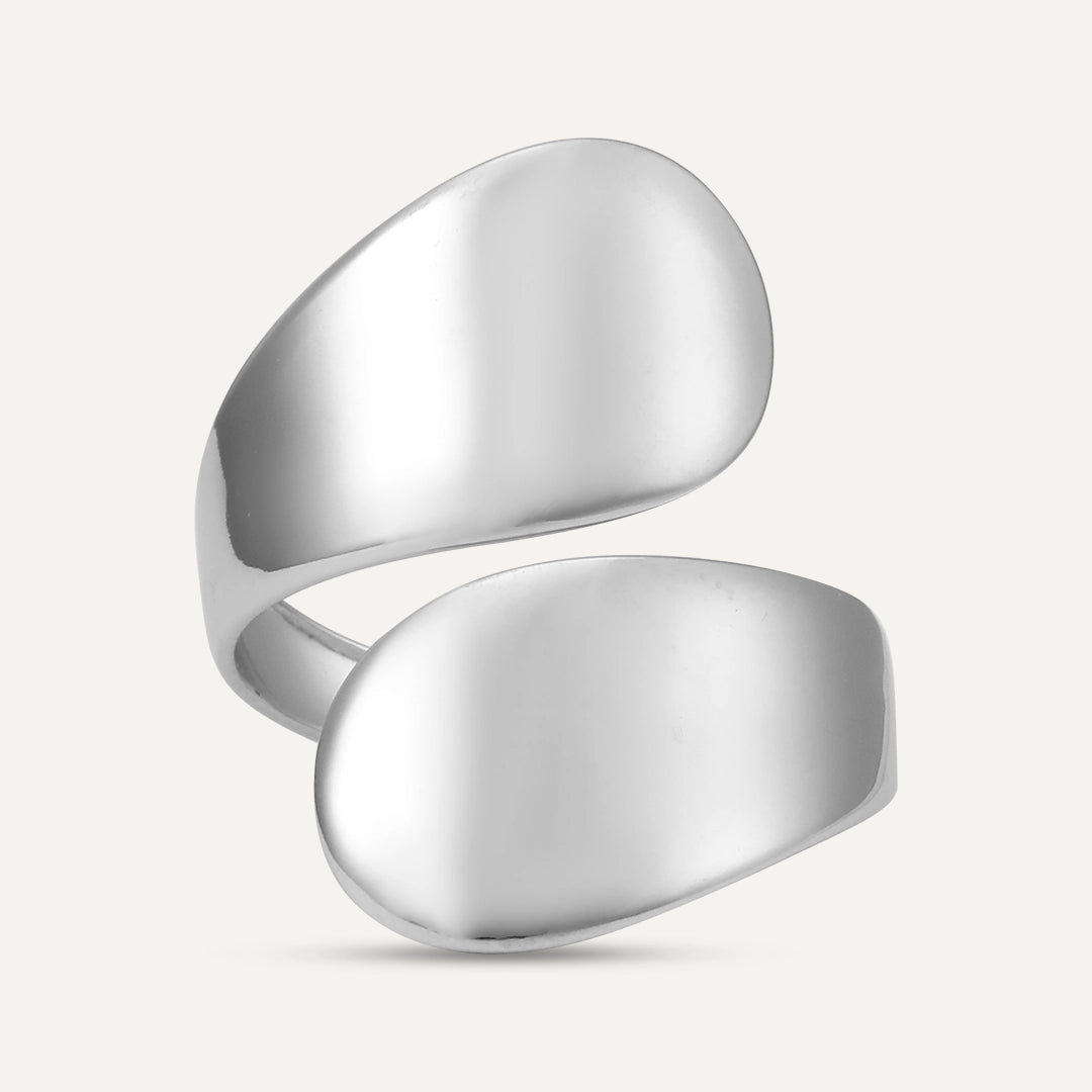 Vibes | Double Wrap Open Ring | White Gold-Plated