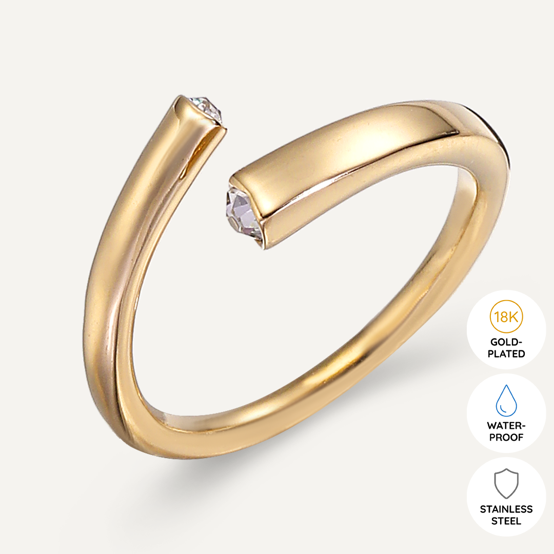 Vibes | Twist of Elegance Open Ring | 18K Gold-Plated