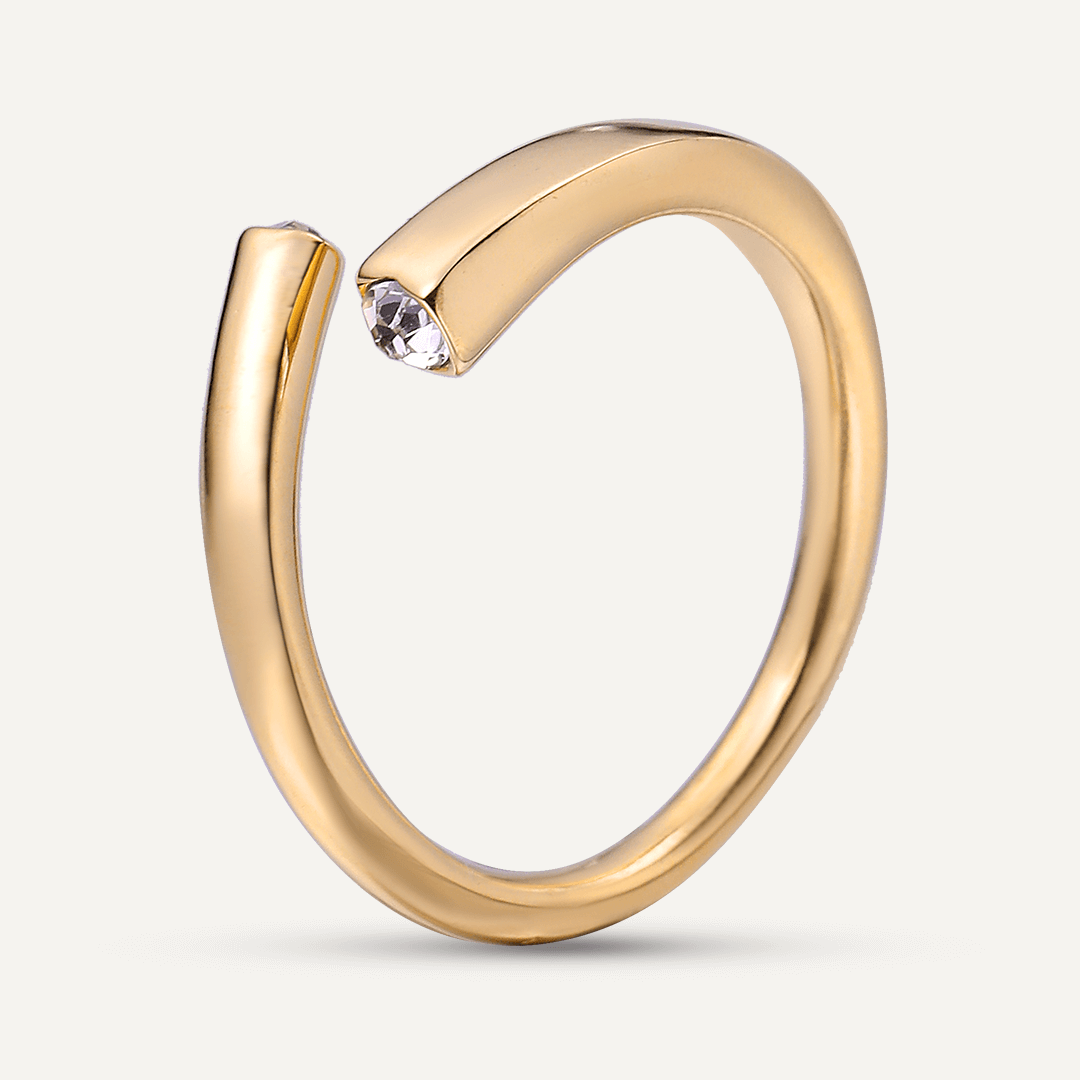 Vibes | Twist of Elegance Open Ring | 18K Gold-Plated