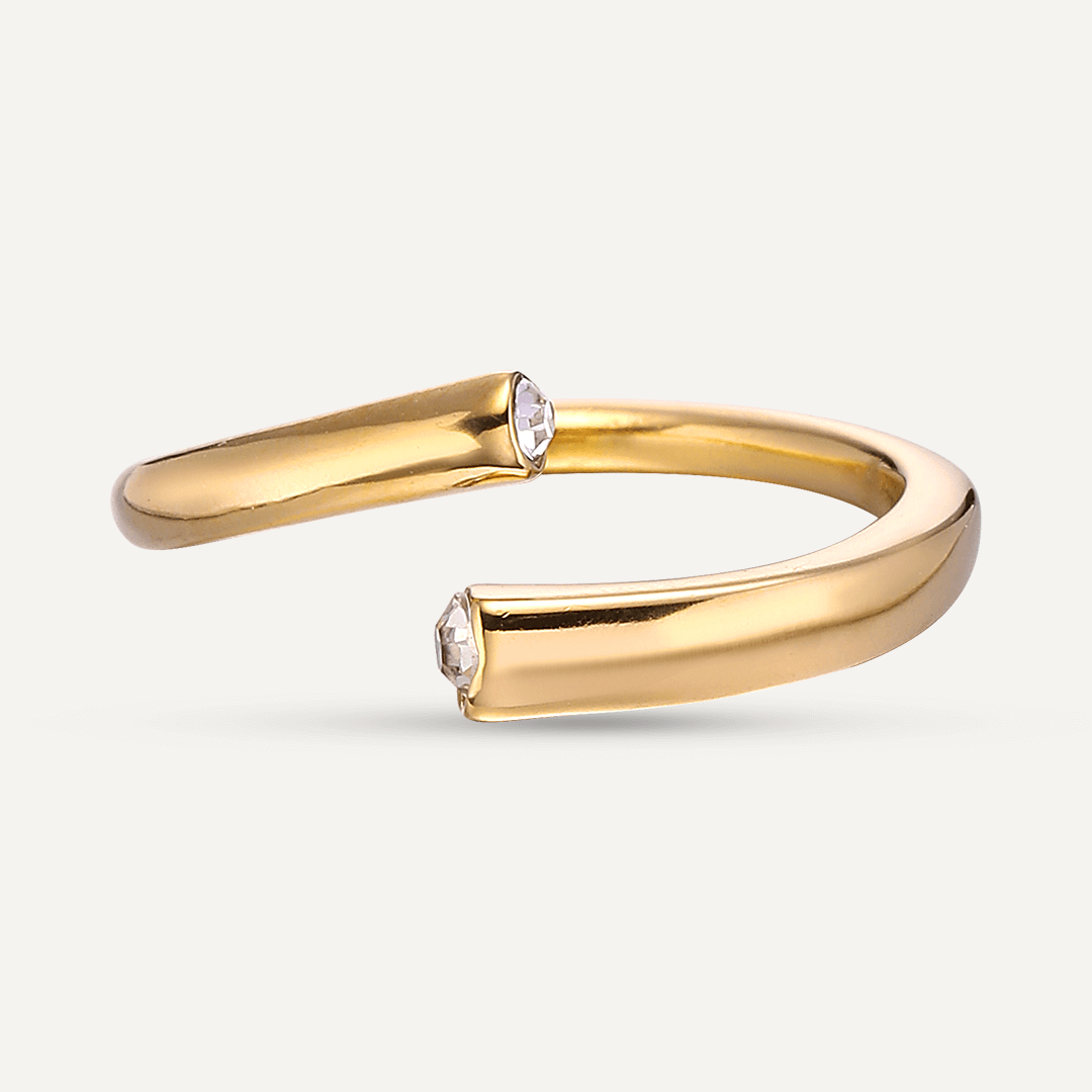 Vibes | Twist of Elegance Open Ring | 18K Gold-Plated