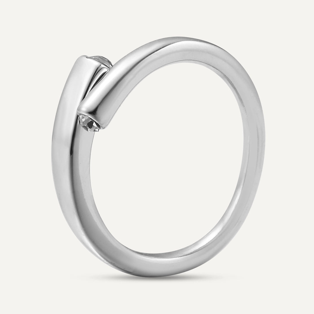 Vibes | Twist of Elegance Open Ring | White Gold-Plated
