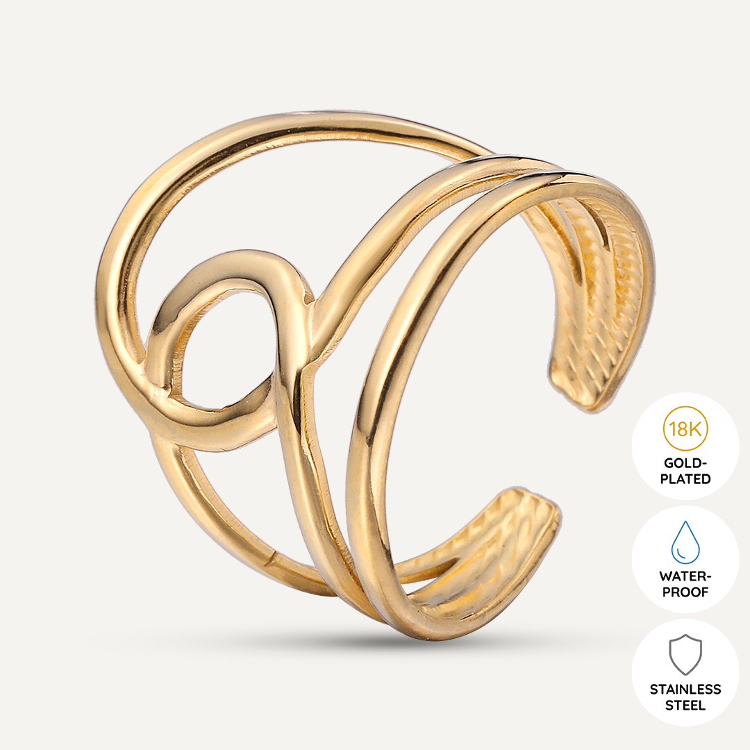 Vibes | Infinite Loop Open Ring | 18K Gold-Plated