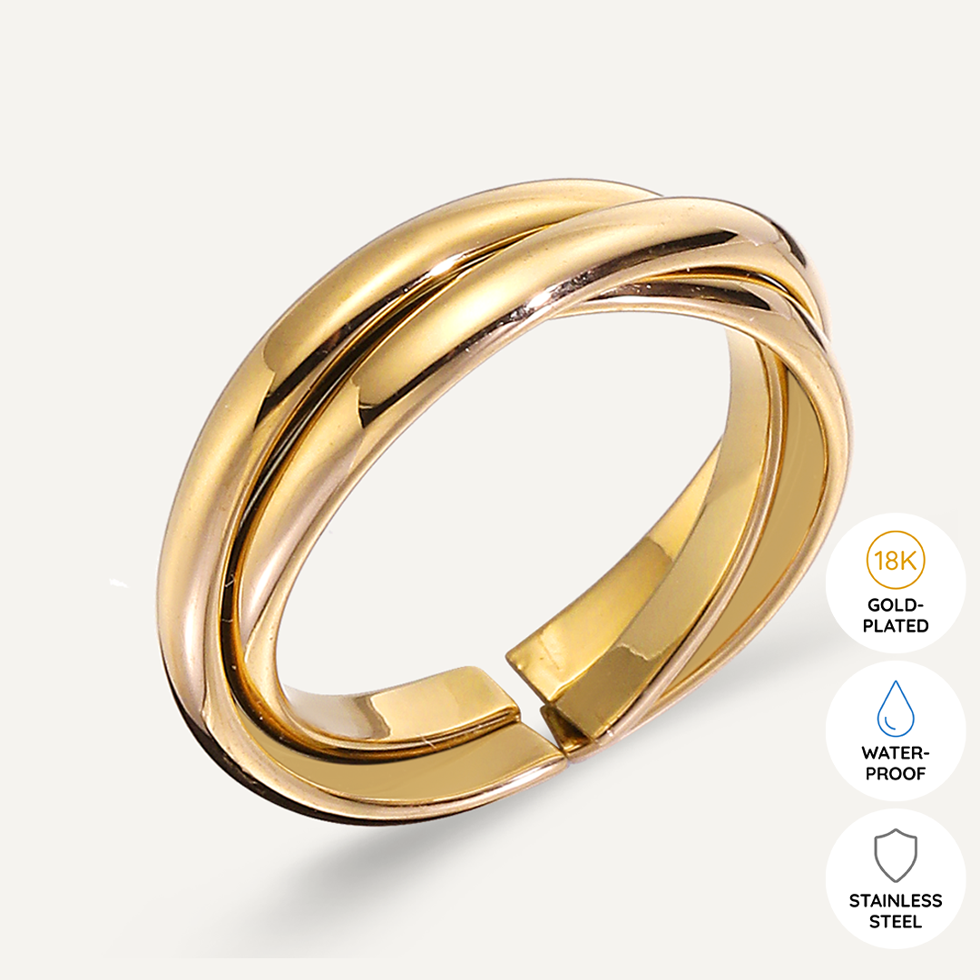 Vibes | Harmony Intertwined Open Ring | 18K Gold-Plated