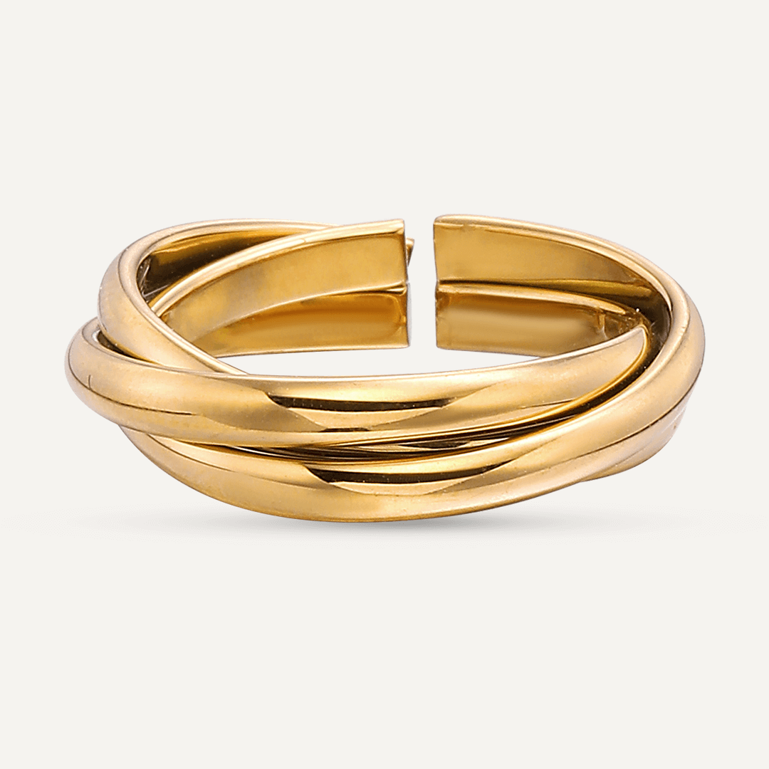 Vibes | Harmony Intertwined Open Ring | 18K Gold-Plated