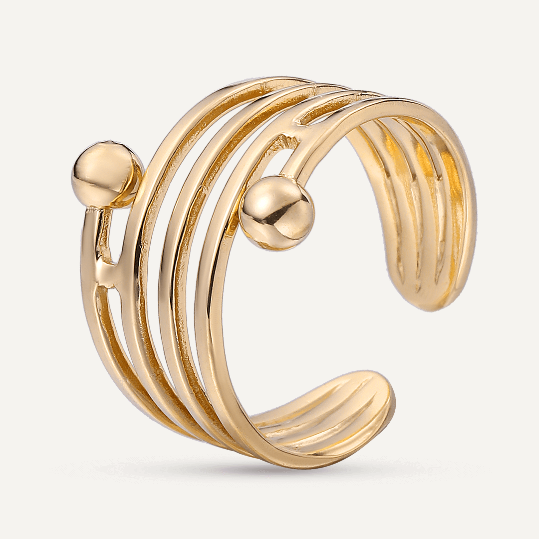 Vibes | Orbit Multi-Band Open Ring | 18K Gold-Plated