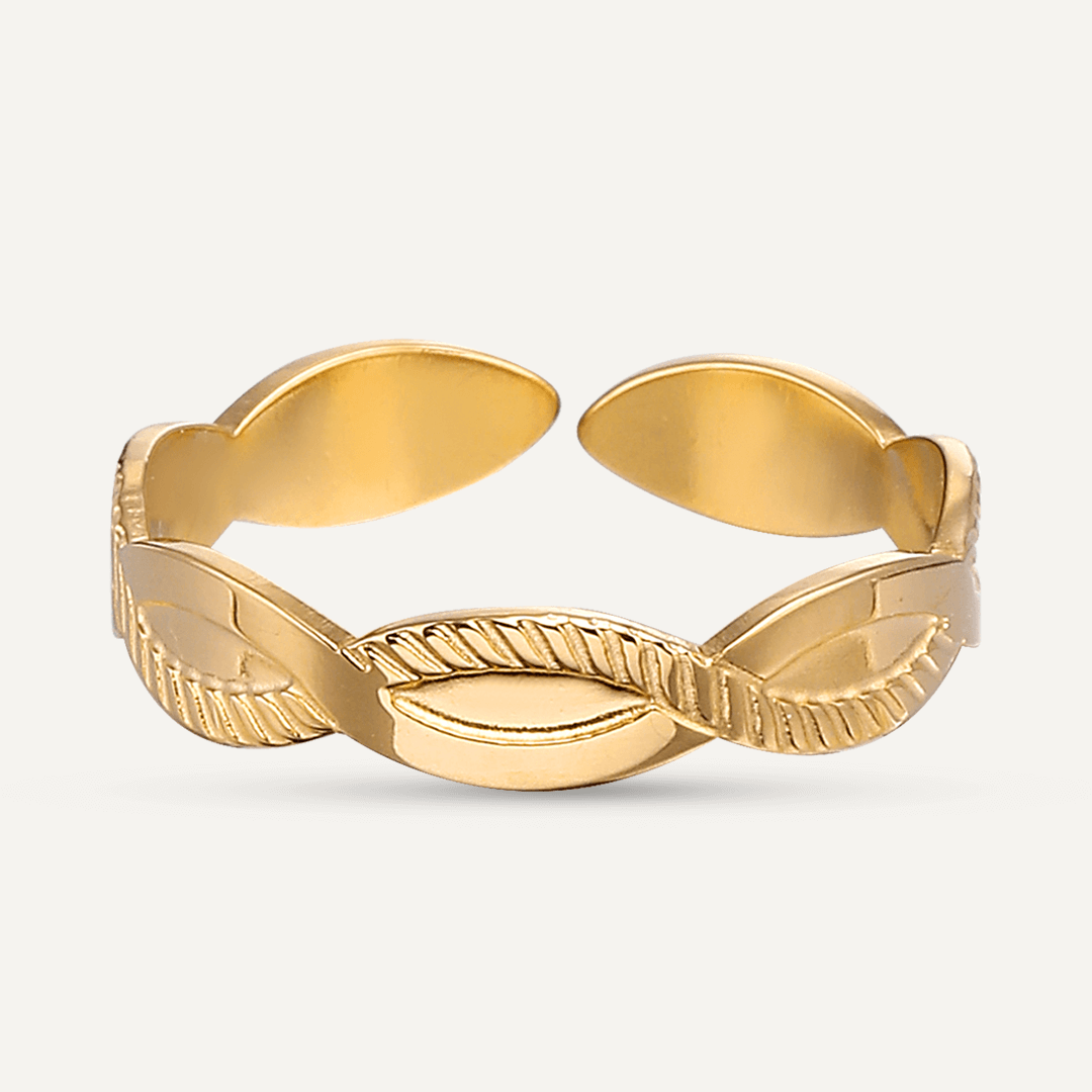 Vibes | Leaf Wrap Open Ring | 18K Gold-Plated