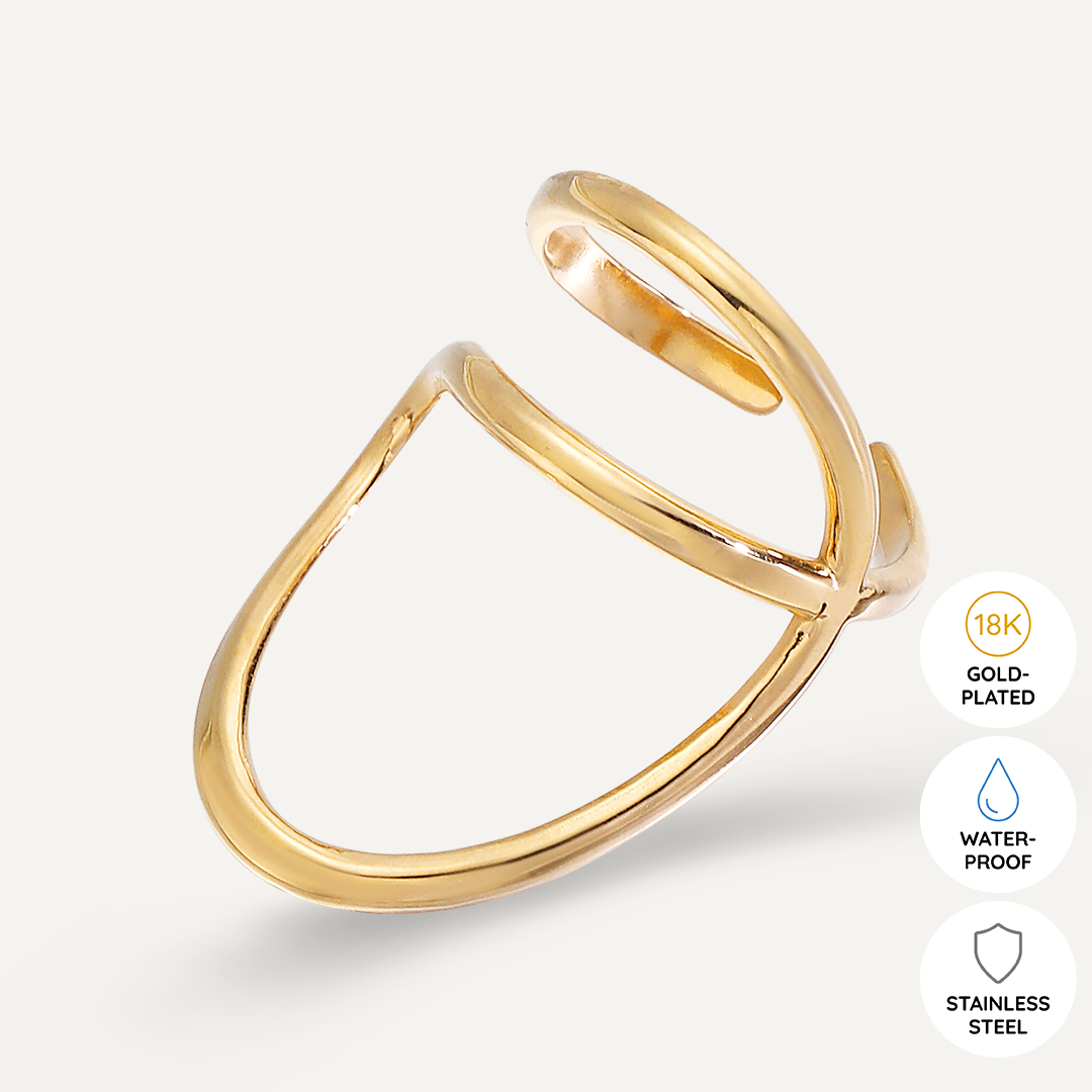 Vibes | Arc Open Ring | 18K Gold-Plated