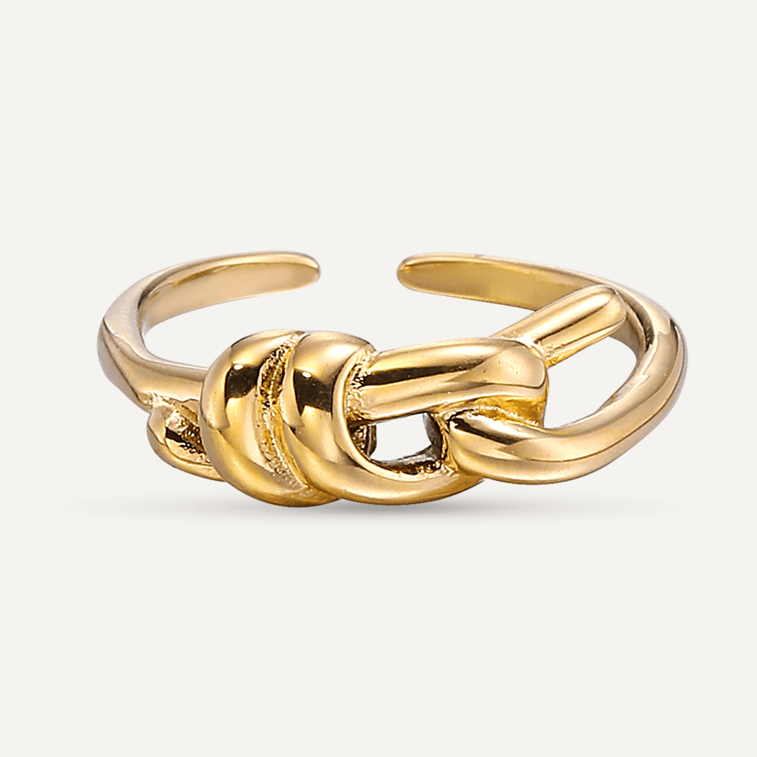 Vibes | Unity Knot Adjustable Ring | 18K Gold-Plated