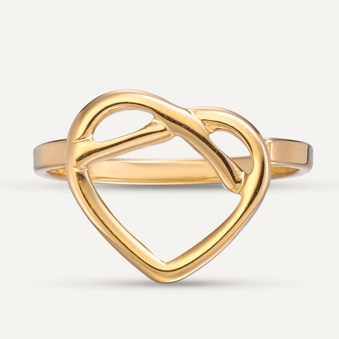 Vibes | Open Heart Embrace Adjustable Ring | 18K Gold-Plated