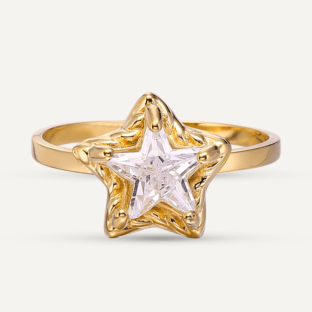 Vibes | Starlight Wonder Crystal Adjustable Ring | 18K Gold-Plated