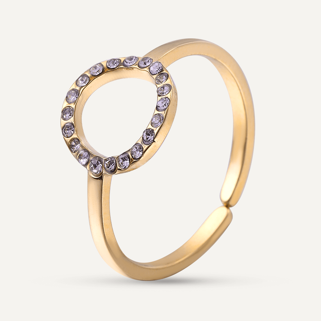 Vibes | Eclipse Sparkle Adjustable Ring | 18K Gold-Plated