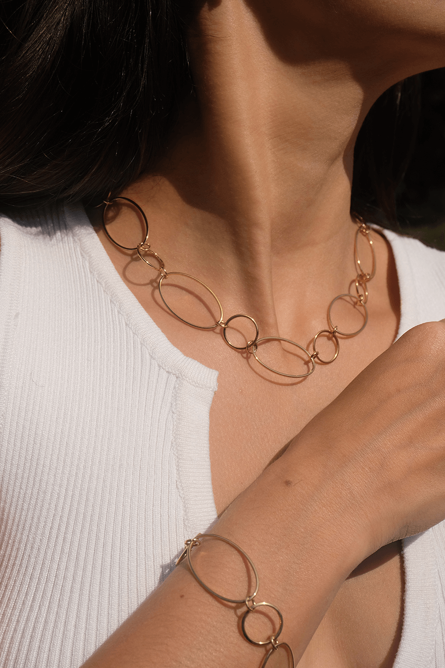 Vibes | Open Oval Link Statement Necklace | 18K Gold-Plated