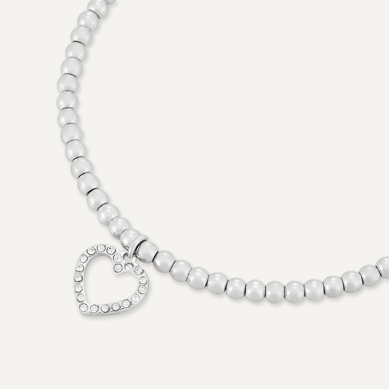 Memories: "T'ANKS A MIL" | Heart Bracelet | White Gold-Plated