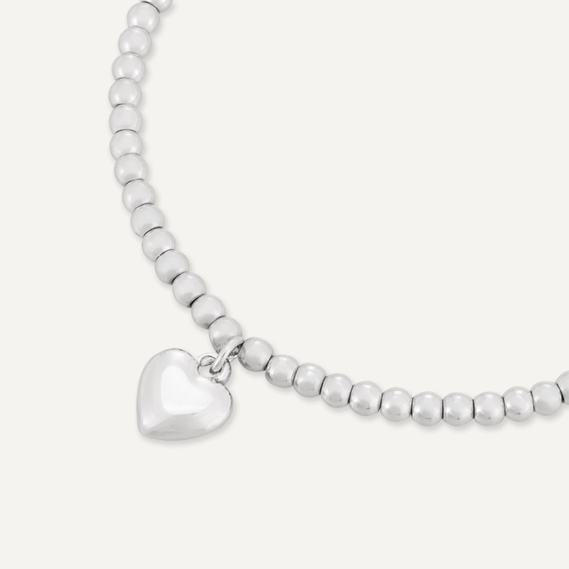 Memories: "THANK YOU" | Heart Bracelet | White Gold-Plated