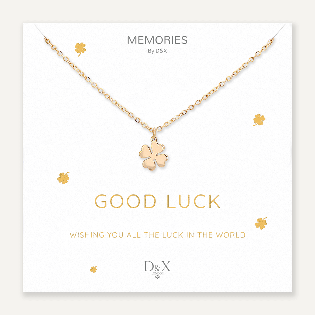 Memories: "GOOD LUCK" | Clover Necklace | 18K Gold-Plated