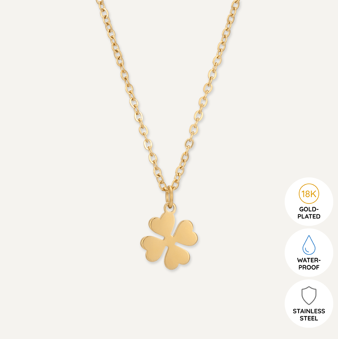 Memories: "GOOD LUCK" | Clover Necklace | 18K Gold-Plated