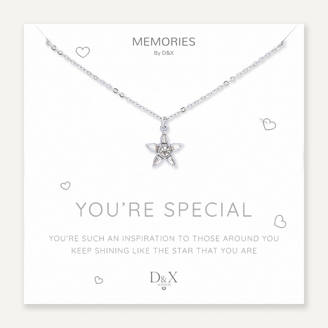 Memories: "YOU'RE SPECIAL" | Star Necklace | White Gold-Plated