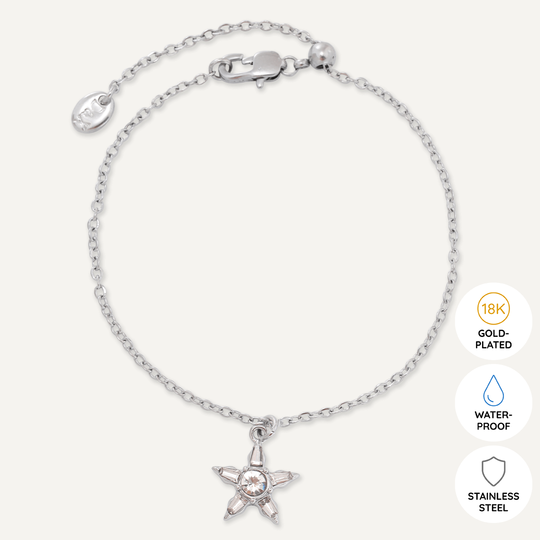 Memories: "YOU'REA STAR" | Star Bracelet | White Gold-Plated