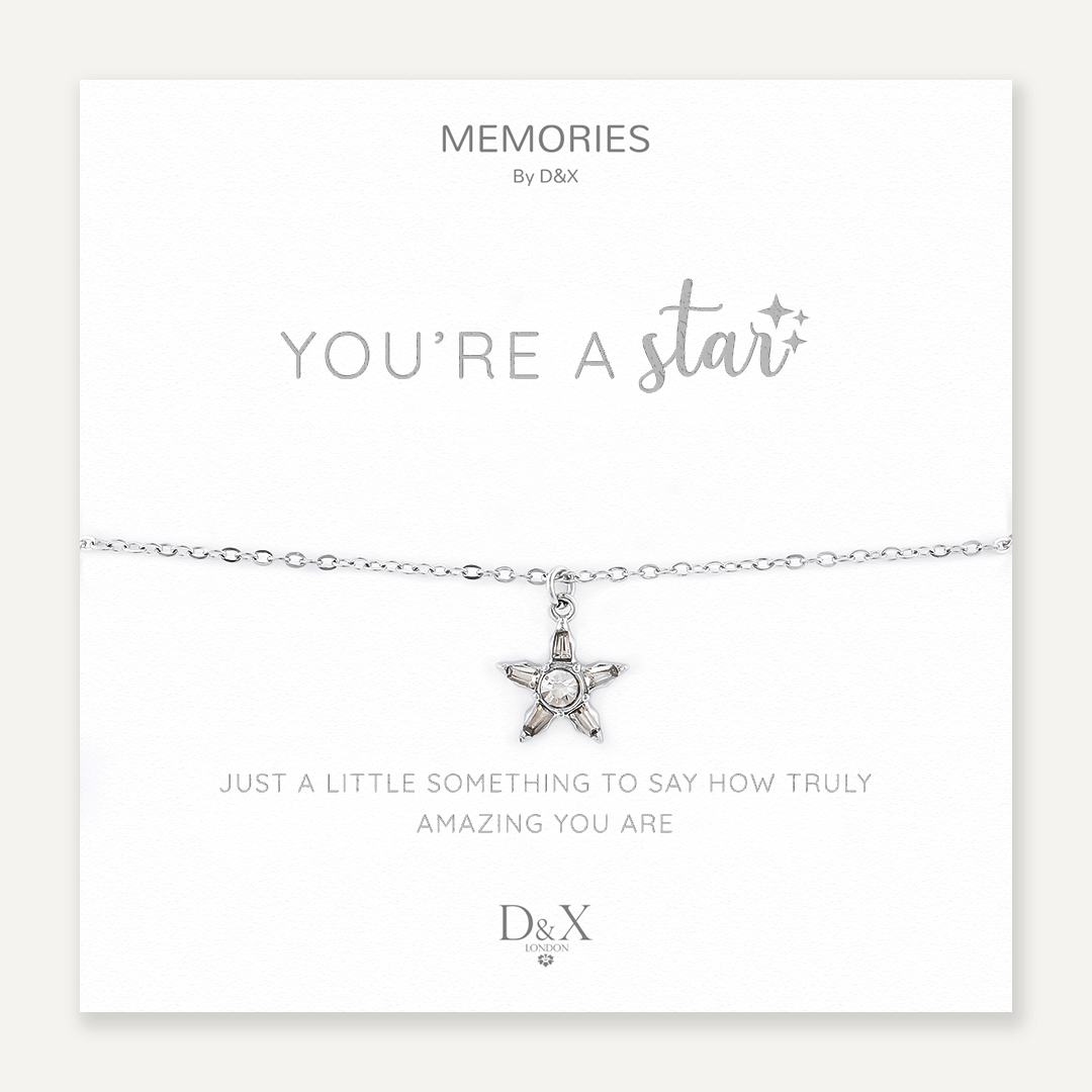 Memories: "YOU'REA STAR" | Star Bracelet | White Gold-Plated