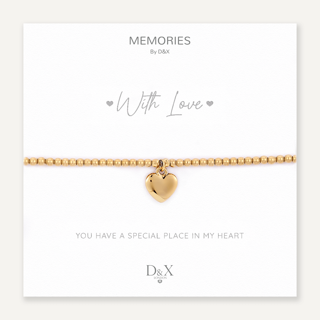 Memories: "WITH LOVE" | Heart Bracelet | 18K Gold-Plated