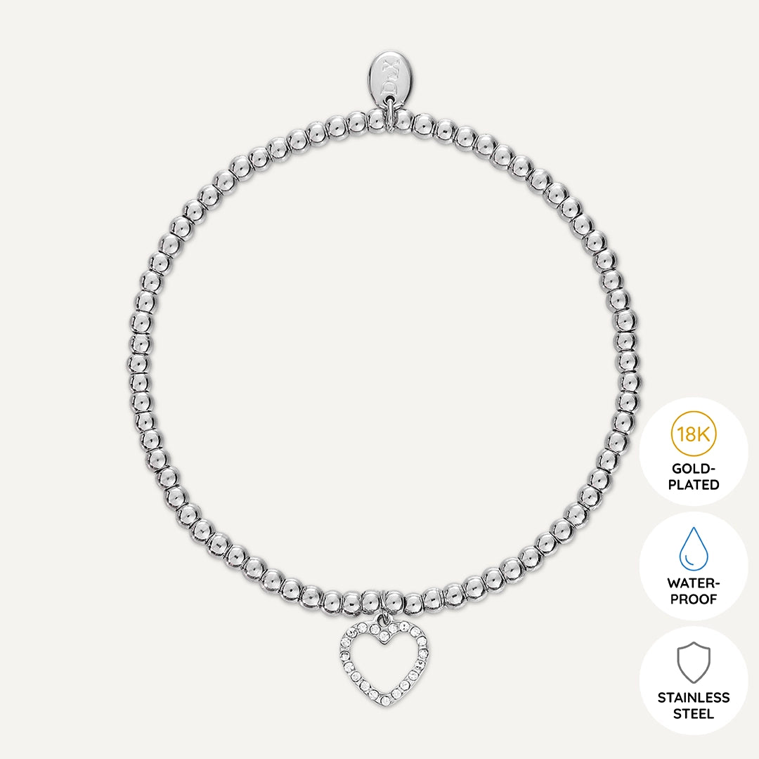 Memories: "HAPPY 17TH BIRTHDAY" | Heart Bracelet | White Gold-Plated