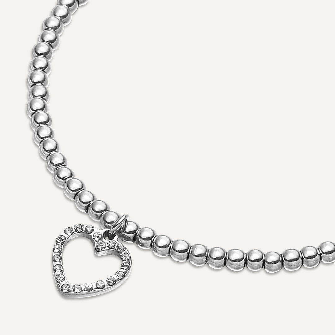 Memories: "HAPPY 17TH BIRTHDAY" | Heart Bracelet | White Gold-Plated