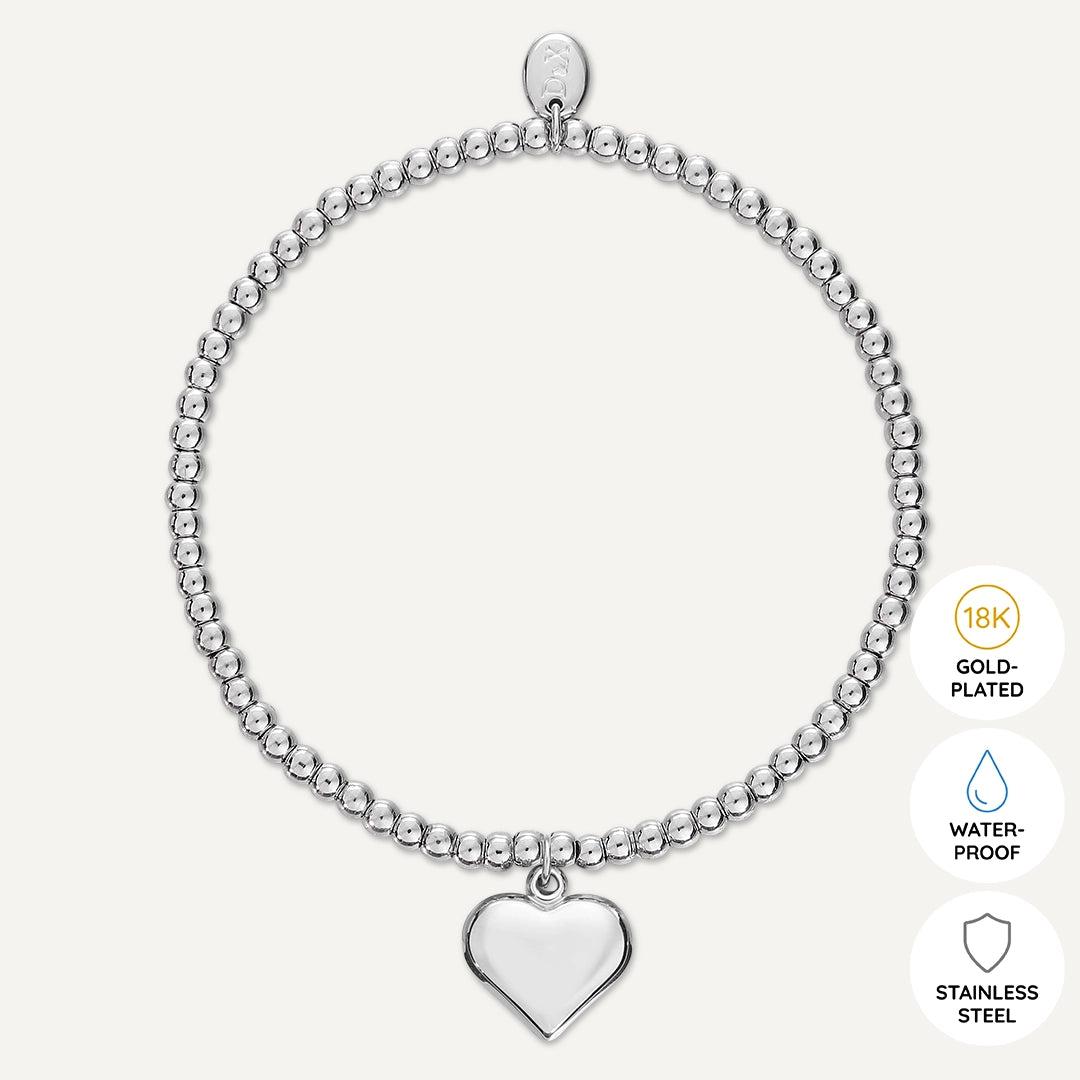Memories: "HAPPY 20TH BIRTHDAY" | Heart Bracelet | White Gold-Plated