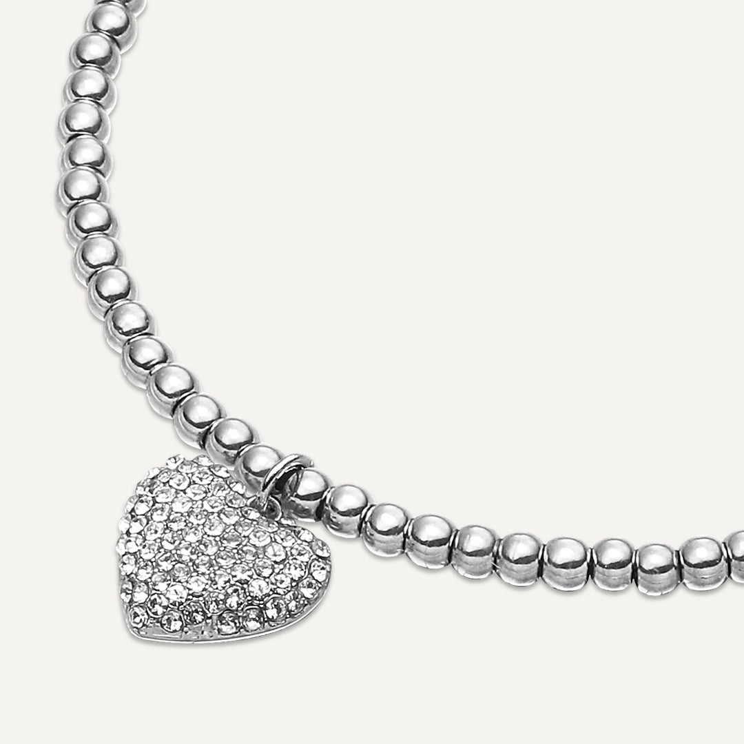 Memories: "HAPPY 30TH BIRTHDAY" | Heart Bracelet | White Gold-Plated