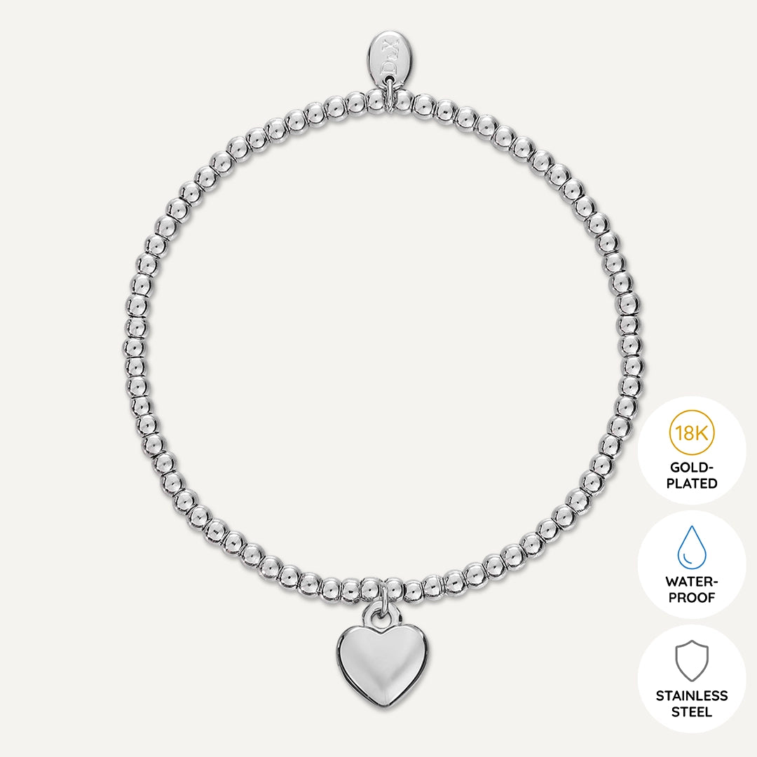 Memories: "HAPPY 40TH BIRTHDAY" | Heart Bracelet | White Gold-Plated