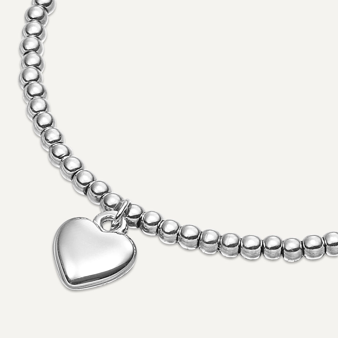 Memories: "HAPPY 40TH BIRTHDAY" | Heart Bracelet | White Gold-Plated