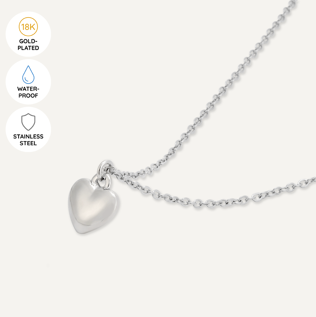 Memories: "HAPPY 40TH BIRTHDAY" | Heart Necklace | White Gold-Plated