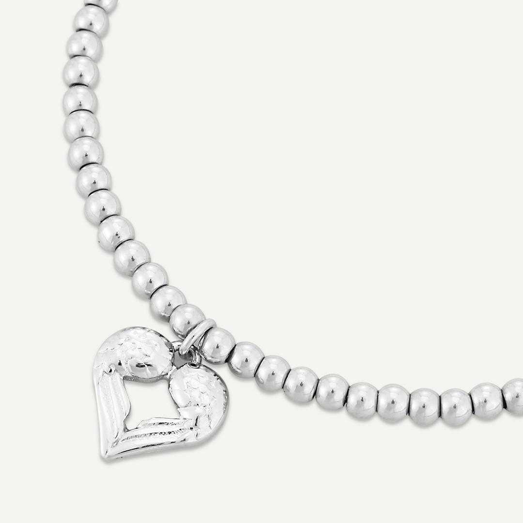 Memories: "GET WELL SOON" | Heart Bracelet | White Gold-Plated