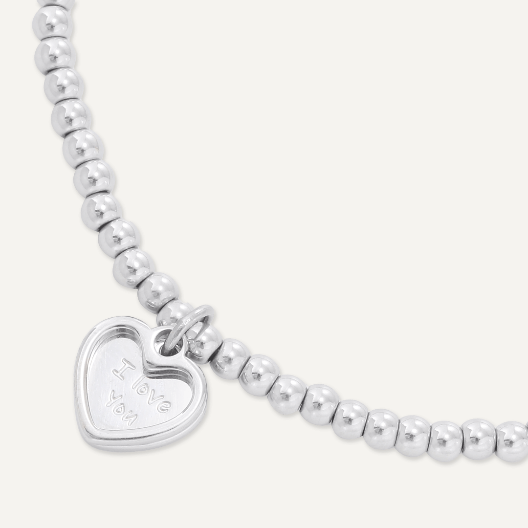 Memories: "LIKE TWO PEAS IN A POD" | Heart Bracelet | White Gold-Plated