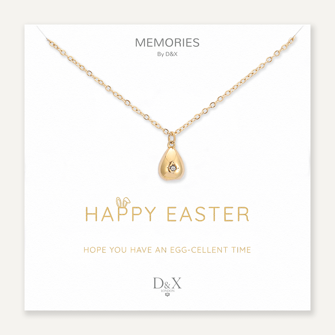 Memories: "HAPPY EASTER" | Easter Egg Necklace | 18K Gold-Plated