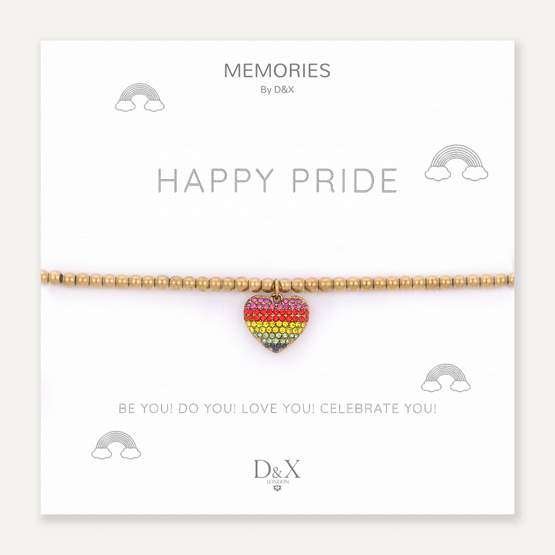 Memories: "HAPPY PRIDE" | Heart Bracelet | 18K Gold-Plated