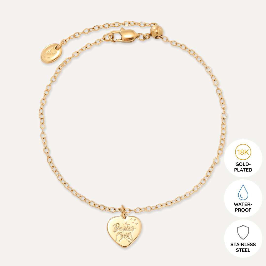 Memories: "YOU'RE MY BEST FRIEND" | Heart Bracelet | 18K Gold-Plated