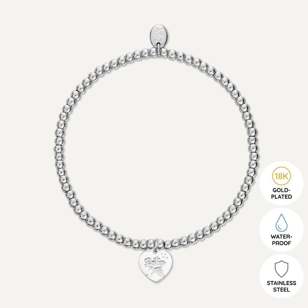Memories: "YOU'RE MY BEST FRIEND" | Heart Bracelet | White Gold-Plated