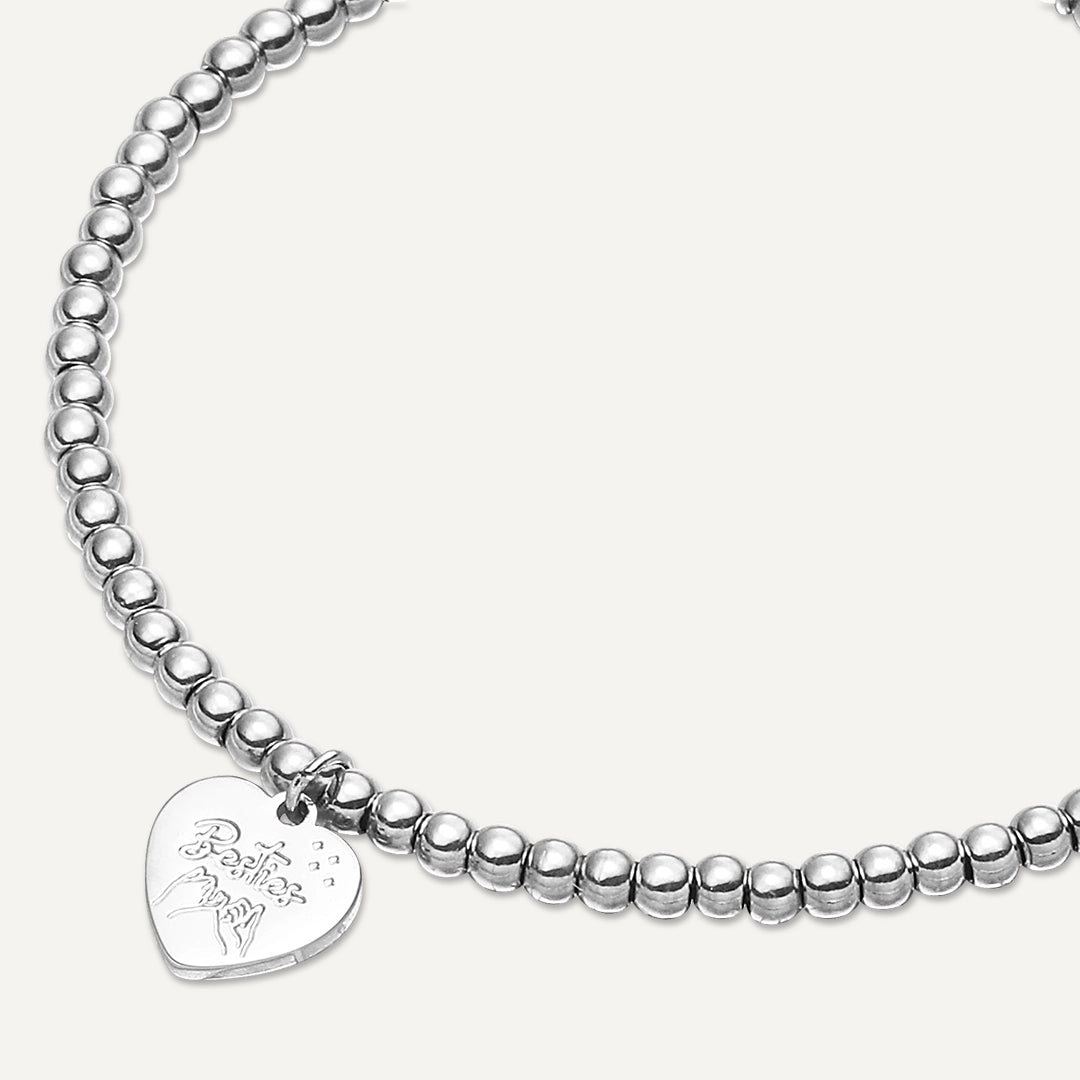 Memories: "YOU'RE MY BEST FRIEND" | Heart Bracelet | White Gold-Plated