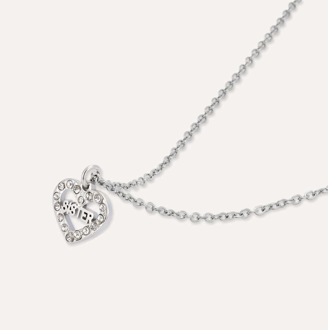 Memories: "WONDERFUL SISTER" | Heart Necklace | White Gold-Plated