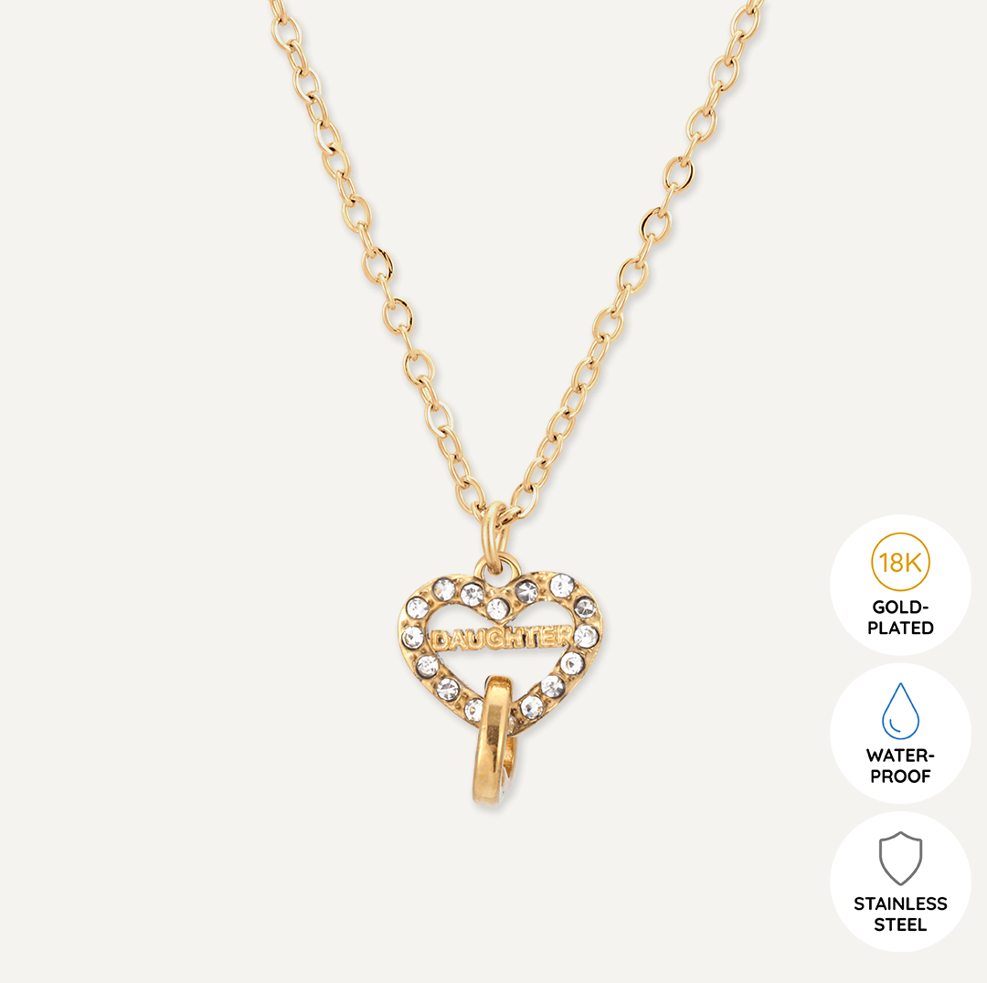 Memories: "DARLING DAUGHTER" | Heart Necklace | 18K Gold-Plated